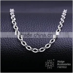 2015 Fashion Rhodium Plated Dimond Cut Chain Necklace Jewelry Accessories thumbnail-1