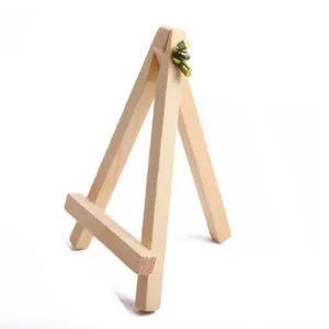 Multi Size Mini Wood Easel Stand With Canvas Sets For Kids Painting thumbnail-1