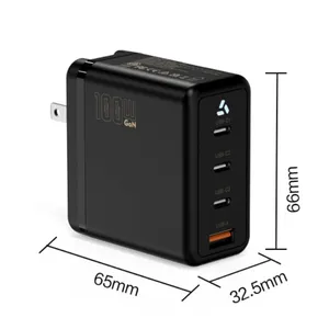 100W Dual USB-C GaN Wall Charger for Simultaneous High-Power Device Charging thumbnail-5