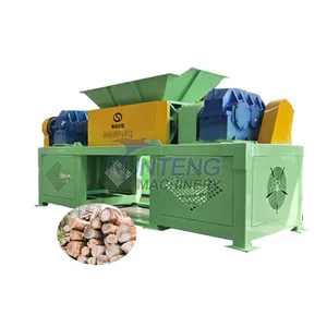 Double Shaft Waste Plastic Crusher Machine Coconut Husk Crusher Gearbox Bearing Gear Organic Waste Shredder EPC thumbnail-1