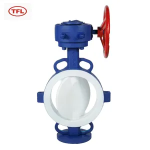 Fluorine Lined Ball Valve Acid and Alkali Corrosion Resistant Cast Steel Lined With PTFE Carbon Steel Flange Ball Valve Industrial Valve thumbnail-1