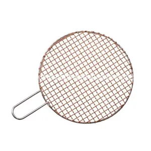 One-time Use Stainless Steel Korean-style Barbecue Pan. Extended Steel Wire Mesh is Used for Roasting Chicken. Welding Process and Weaving Technology. thumbnail-1