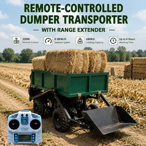 Vigorun SLDP680 680kg Remote Control Electric Mini Dumper With 4kW Range Extender for Farm Material Handling thumbnail-1