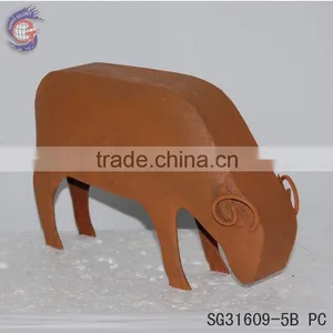 Rusted Iron Cow for Home Rusty Iron Crafts Ornament thumbnail-2