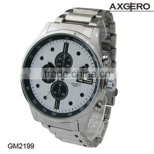 3 ATM Waterproof Quartz Sport Men Wristwatch Quartz Alloy Case Stainless Steel Black Watch thumbnail-1