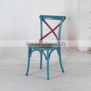 RCH-4006-2 Cross Back Chair Used Restaurant Wood Chairs Quality Choice thumbnail-4