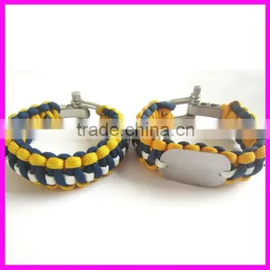 Fashion Paracord Rope Bracelet With Dog Tag Survival Bracelet Supplies thumbnail-1