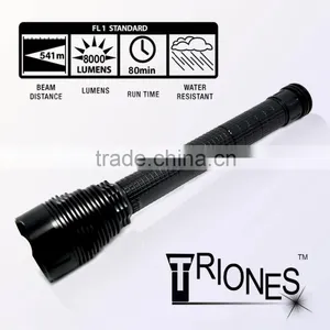 (130219) Top Selling 8000 Lumen Outdoor Aluminium High Power Beam Flashlight thumbnail-1