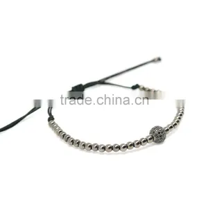 2016 Latest Round Bead Beaded Bracelet and Handmade Macrame Adjustable Rope Bracelet thumbnail-3