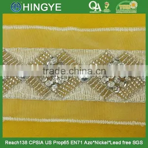 High Quality Fashion Beaded Sequin Trims With Acrylic Stone for Clothing M100 thumbnail-4