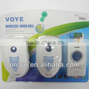 Newest Design Adjustable Volume ABS 1 Transmitter 2 Receiver Wireless Doorbell thumbnail-3