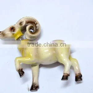 4 Inch Pearl Powder Ram Sheep Plastic Personalized Educational Country Fridge Magnets thumbnail-2