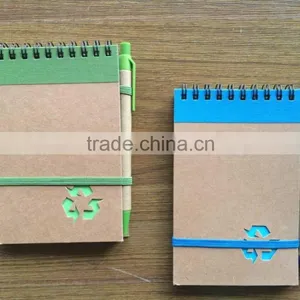 Promotion Cheap and Popular 140x90mm Recycle Notebook With Pen Attached thumbnail-2