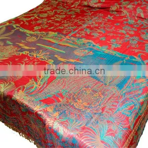Pure Silk Paisley Large King Size Bed Throws thumbnail-1
