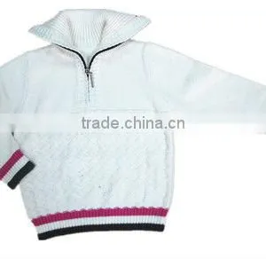 Customised Knitwear Sweater Child White Zipper Jumper Sweater thumbnail-1