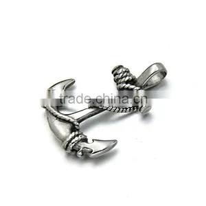 Kindy Jewelry New Design JCN0322 Stainless Steel Vintage Anchor Necklace Pendant thumbnail-4