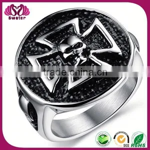 Bulk Sale Fashion Design Stainless Steel Iron Cross Ring thumbnail-1
