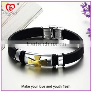 Chinese Manufacturer Maxfresh Stainless Steel Jewelry Bracelet With Genuine Leather Length Adjustable thumbnail-1
