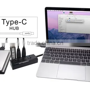 USB 3.1 Type-C USB-C Hub Type-C USB3.1 Hub 7 Port USB 3.0 With Individual Switch and Indicator Light thumbnail-2