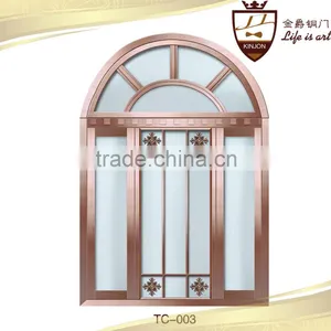 Villa Exterior Copper Door Security Entry Front Glass Bronze Window Quality Choice thumbnail-1