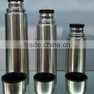 Screw Stoper Double Wall Stainless Steel Bullet Vacuum Flask With Pouch thumbnail-1