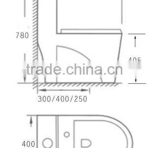 Dennis 2037 Upper Pressing Two End Ceramic WC Toilet thumbnail-2
