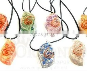 Orgone Eye Pendant Chakra Set ( With Cord) : Wholesale Chakra Orgone Agate Pendant Set Supplier India thumbnail-1