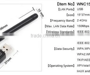 USB Wifi Router 150Mbps Wireless Adapter 150M Computer LAN Card Antenna For Laptop thumbnail-6