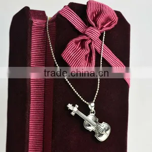 18k Gold Plated and Platina Plated Music Pendant Necklace thumbnail-6