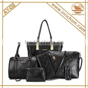 Famous Brands Ladies Handbags 2016 Elegant Female 6 in 1set Women's PU Leather thumbnail-3