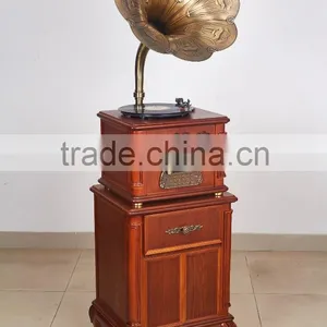 New Professional CD Player With Radio, Nostalgic Phonograph Vintage Gramophone thumbnail-1