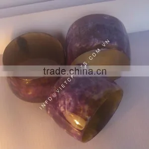 Violet Dried Color Horn Bangle 5cm Wide thumbnail-1