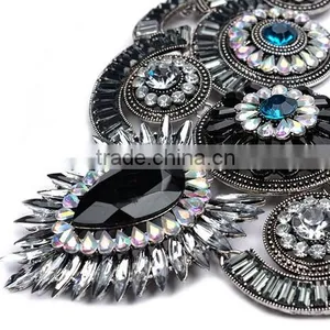 New Design Lady Bib Statement Multi Colours Crystal Luxury Necklace Collar thumbnail-6