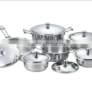 High Quality Cooking Pots 12pcs Stainless Steel Thermometer Cookware Set thumbnail-1