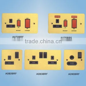 1gang and 2gang Brass Wall Switched Socket thumbnail-1