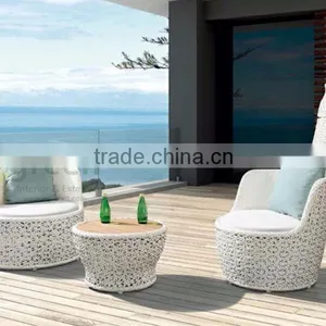 Evergreen Wicker Furniture - White Rattan Outdoor Balcony Set thumbnail-1