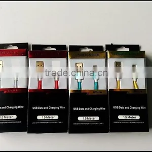 Colourful Braided Micro v8 and I5 Gold Plated Usb Cable With Aluminium Alloy Shell thumbnail-1