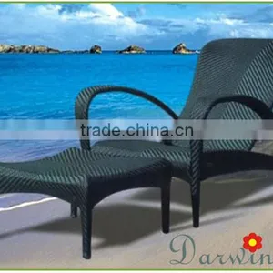 Rattan Wicker Lounge Chairs and Ottoman thumbnail-1