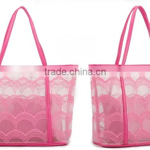PVC Beach Lash Package Tote Shoulder Bag With Interior Pocket thumbnail-4