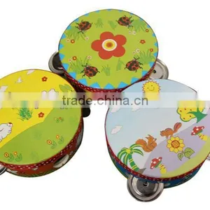 Hot Sale High Quality Cartoon Kids Wooden Musical Tambourine Musical Instruments Toy thumbnail-1