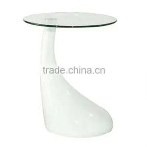 Space Saving Furniture Glass Top ABS Base Jupiter End Table thumbnail-4