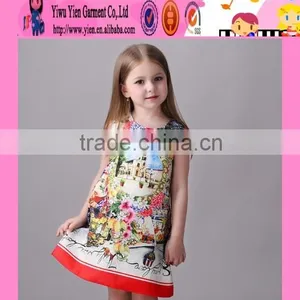 Fashionable Selling Printed Baby Girl Summer Dress Cheap Selling Kids Girl Party Wear Western Dress thumbnail-1