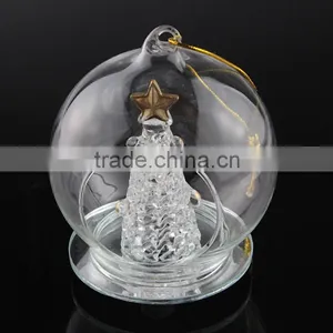 Christmas Glass Inside Painting Ball Xmas Ball ,clear Glass Christmas Ball With LED Light thumbnail-4