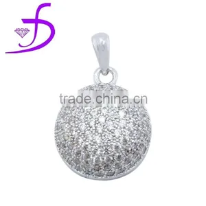 2015 New Design Gemstone Crown Pendant CZ Pendant for Party Girl Bridal Silver Pendant Wholesale thumbnail-1