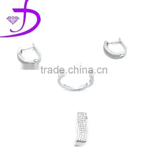 925 Silver Jewelry Set With CZ Stones, Micro Pave Setting, Wedding Jewelry Sets thumbnail-1