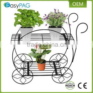 Decorative Outdoor Garden Iron Metal Wire Black Corner Flower Stand thumbnail-1