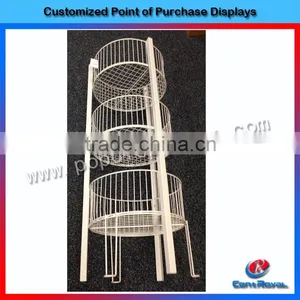 OEM Design 3 Tier Wire Basket Display Stand thumbnail-1