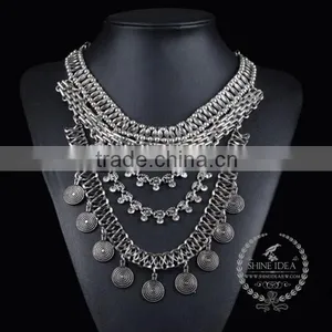 High Quality Vintage Rhinestone Chunky Statement Necklace Tin Alloy Fashion Women Pendant Necklace 6390111 thumbnail-1