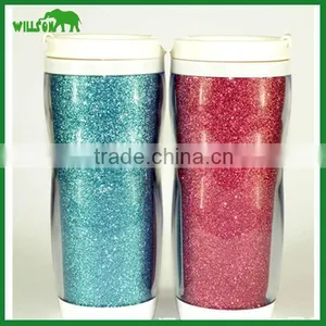 350ML Paper Insert Coffee Travel Mug,Double Wall Plastic Coffee Mug With Lid thumbnail-1