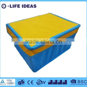 Fabric Polyester Toys Storage Box With Lid Covered Pure Color Printing thumbnail-1